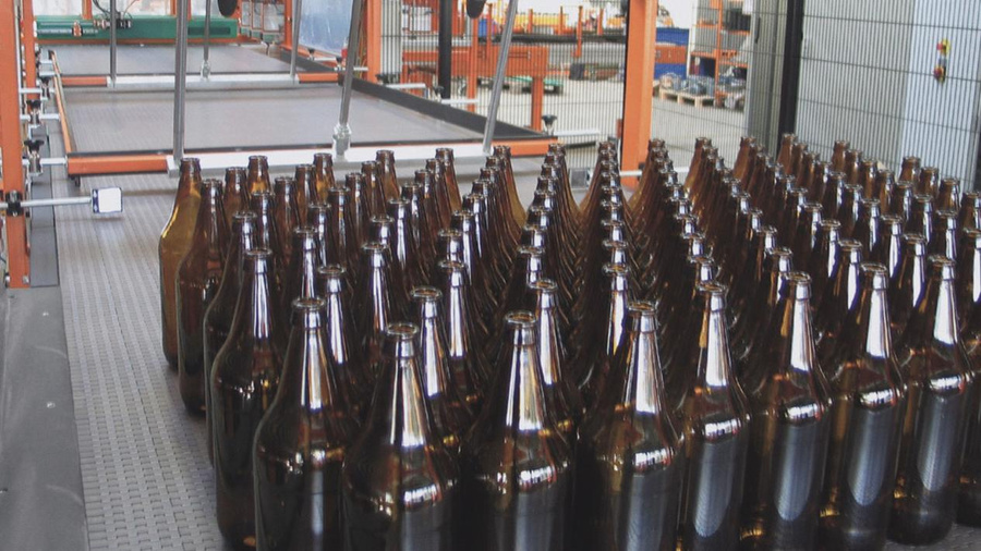 Zusatzmodule für MSK Flaschenfördersysteme Auflauftisch - Lagentisch für Glas und Flaschenlagen